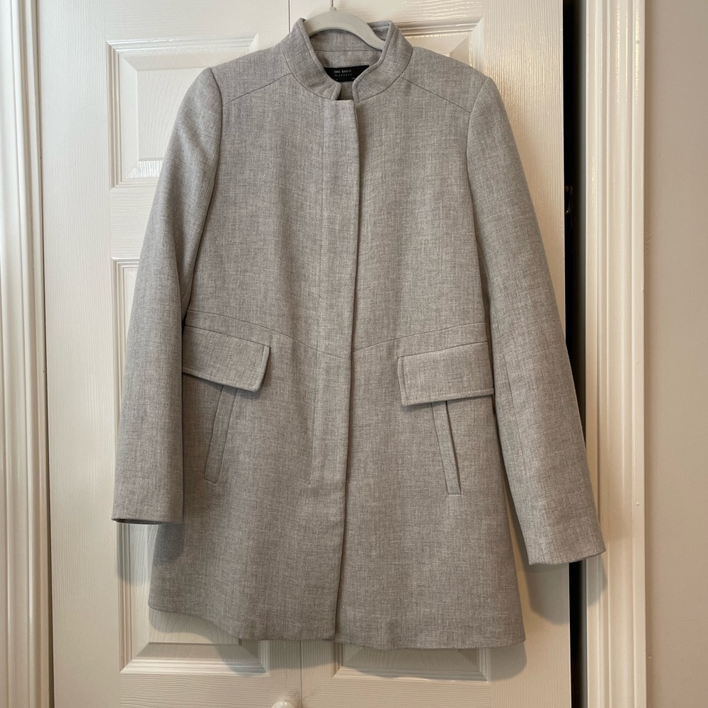 Zara Light Grey Coat Size M